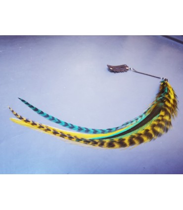 Bijou de cheveux en plumes naturelles - collection Greenwitch