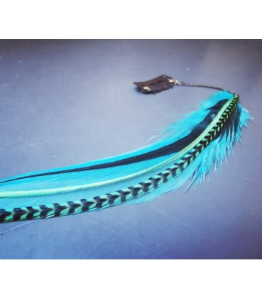 Bijou de cheveux en plumes naturelles - collection Acapulco