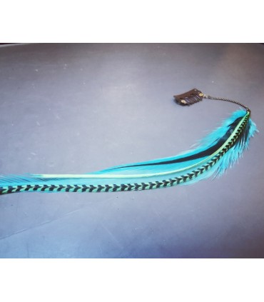 Bijou de cheveux en plumes naturelles - collection Acapulco