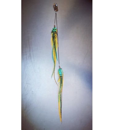 Bijou de cheveux en plumes naturelles - collection Greenwitch