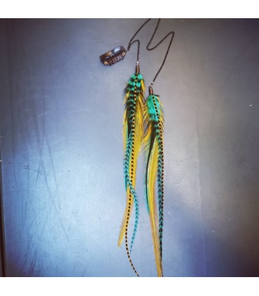 Bijou de cheveux en plumes naturelles - collection Greenwitch