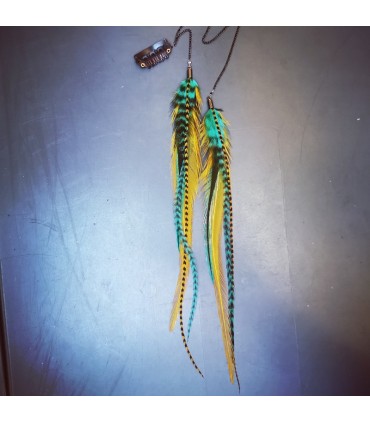 Bijou de cheveux en plumes naturelles - collection Greenwitch