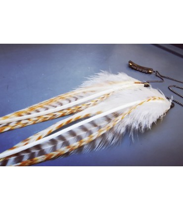 Bijou de cheveux en plumes naturelles - collection Sibery