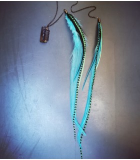 Bijou de cheveux en plumes naturelles - collection Acapulco
