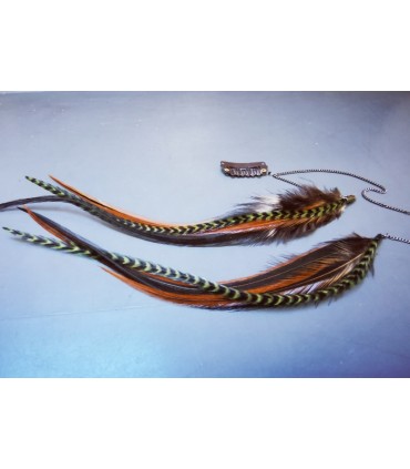 Bijou de cheveux en plumes naturelles - collection Quid