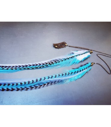 Bijou de cheveux en plumes naturelles - collection Venweg