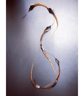 Mèche Bohême pour cheveux en plumes naturelles non teintées - taille XXXL 70 cm - version classique sans peigne clip - vue 1