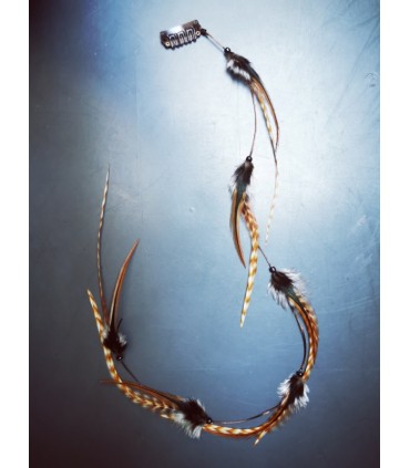 Mèche Bohême pour cheveux en plumes naturelles - taille XXL