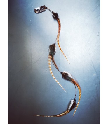 Mèche Bohême pour cheveux en plumes naturelles - taille L