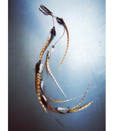 Mèche Bohême pour cheveux en plumes naturelles - taille L