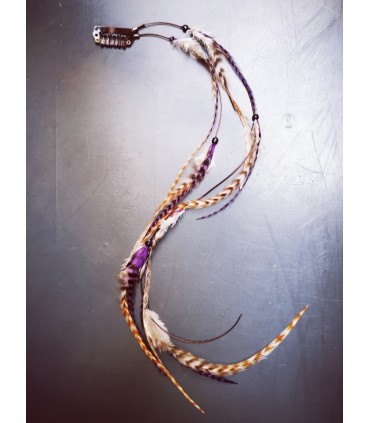 Mèche Bohême pour cheveux en plumes naturelles - taille L