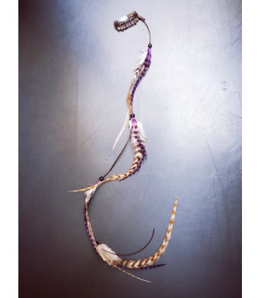 Mèche Bohême pour cheveux en plumes naturelles - taille L