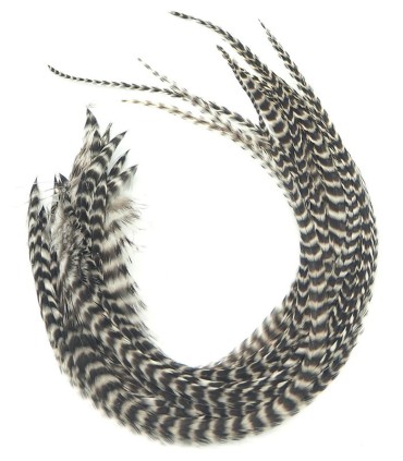 Plume pour cheveux - Noir & blanc naturel