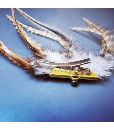 Barrette plumes naturelles - Collection Ethologos
