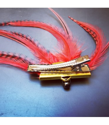 Barrette plumes naturelles - Collection Foly