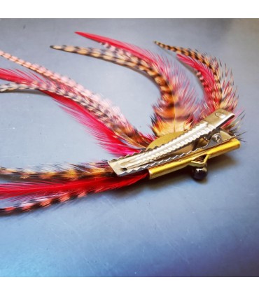 Barrette plumes naturelles - Collection Kamishibaï