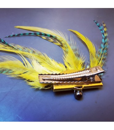Barrette plumes naturelles - Collection Greenwitch