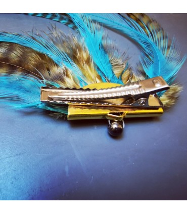 Barrette plumes naturelles - Collection Nui
