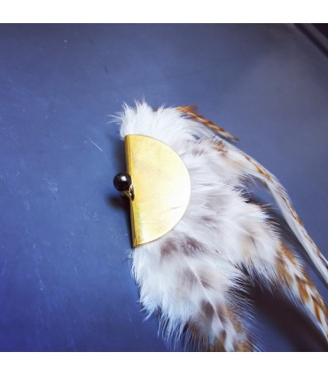 Barrette plumes naturelles - Collection Sibery