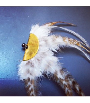 Barrette plumes naturelles - Collection Sibery