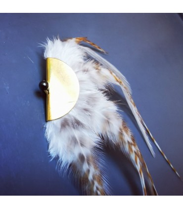 Barrette plumes naturelles - Collection Sibery