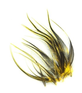 Jaune citron - plumes courtes à fixer dans les cheveux