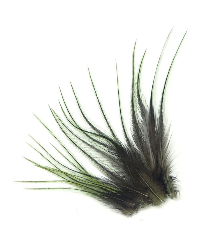 Olive - plumes courtes à fixer dans les cheveux