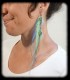 Boucle d'oreille unique double en plumes naturelles - Collection Lagon