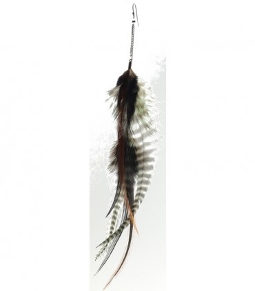 Boucle d'oreille unique en plumes naturelles - Collection Quid